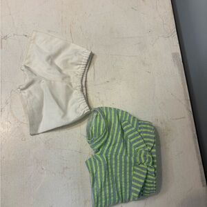 Striped Green and White American Girl Doll Shorts Set